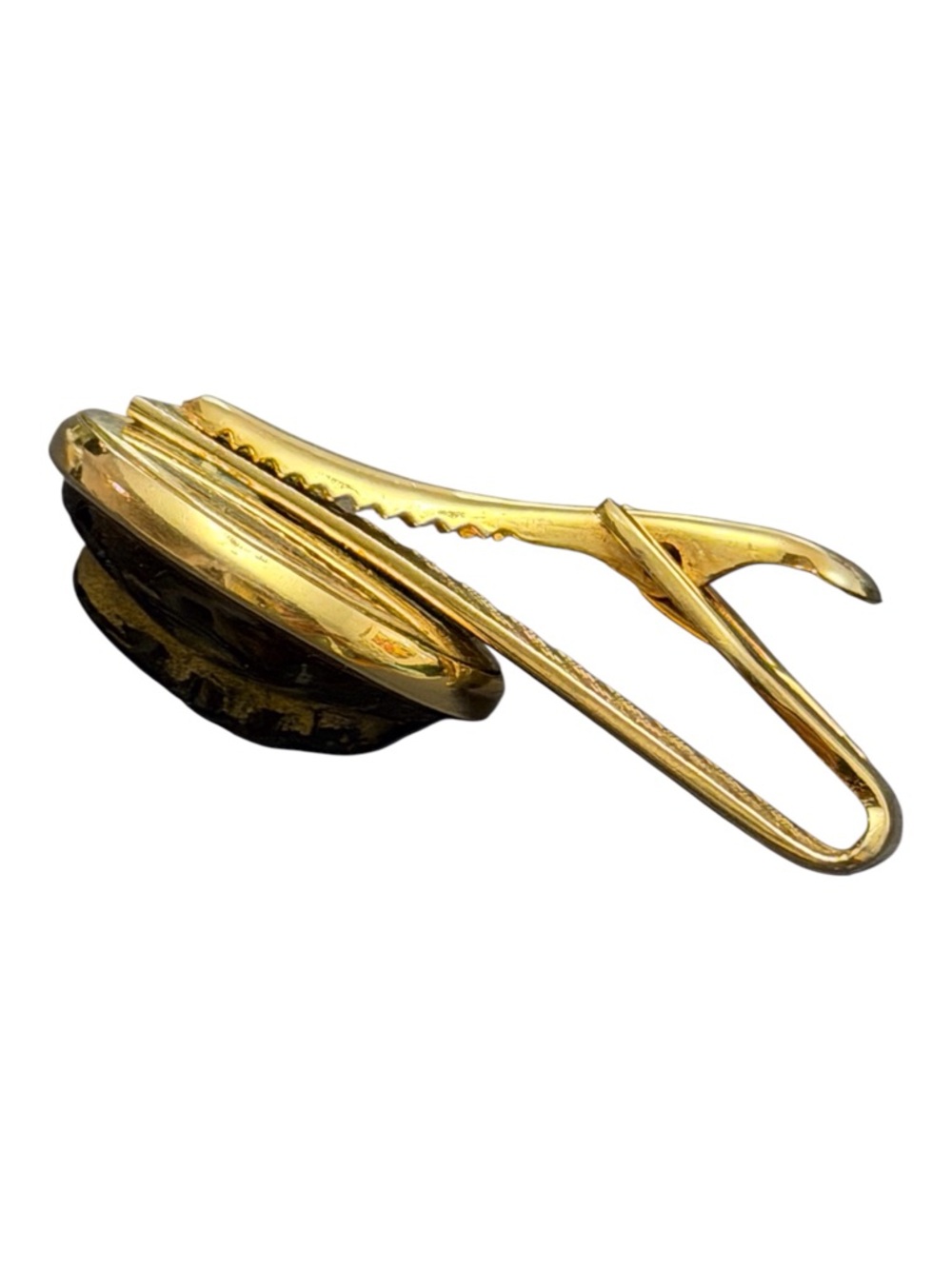 Vintage Gold-toned tie clip with Black stone carved Scarab 1 7/8” - Picture 6 of 6